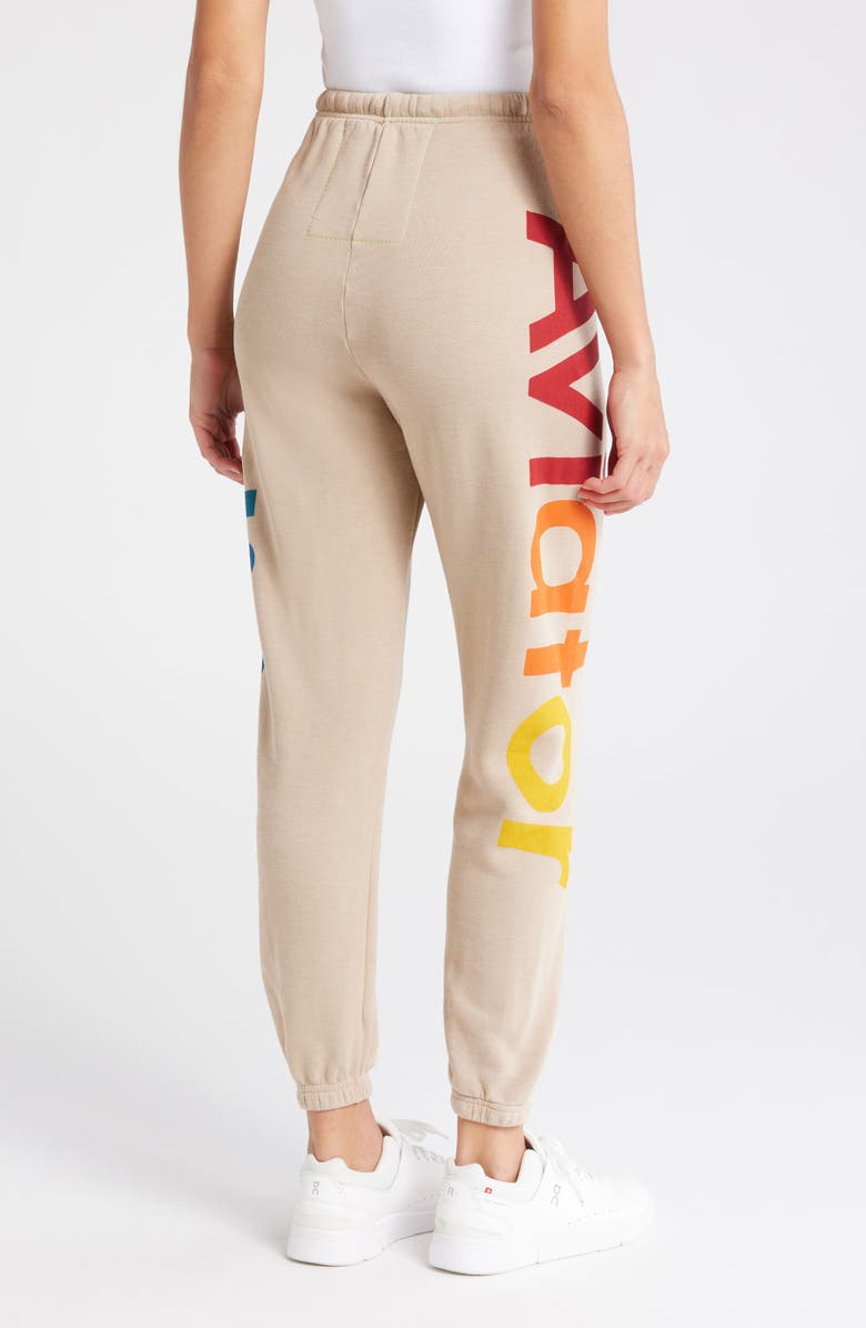 Aviator Nation Rainbow Logo Sweatpants, Alternate, color, Sand