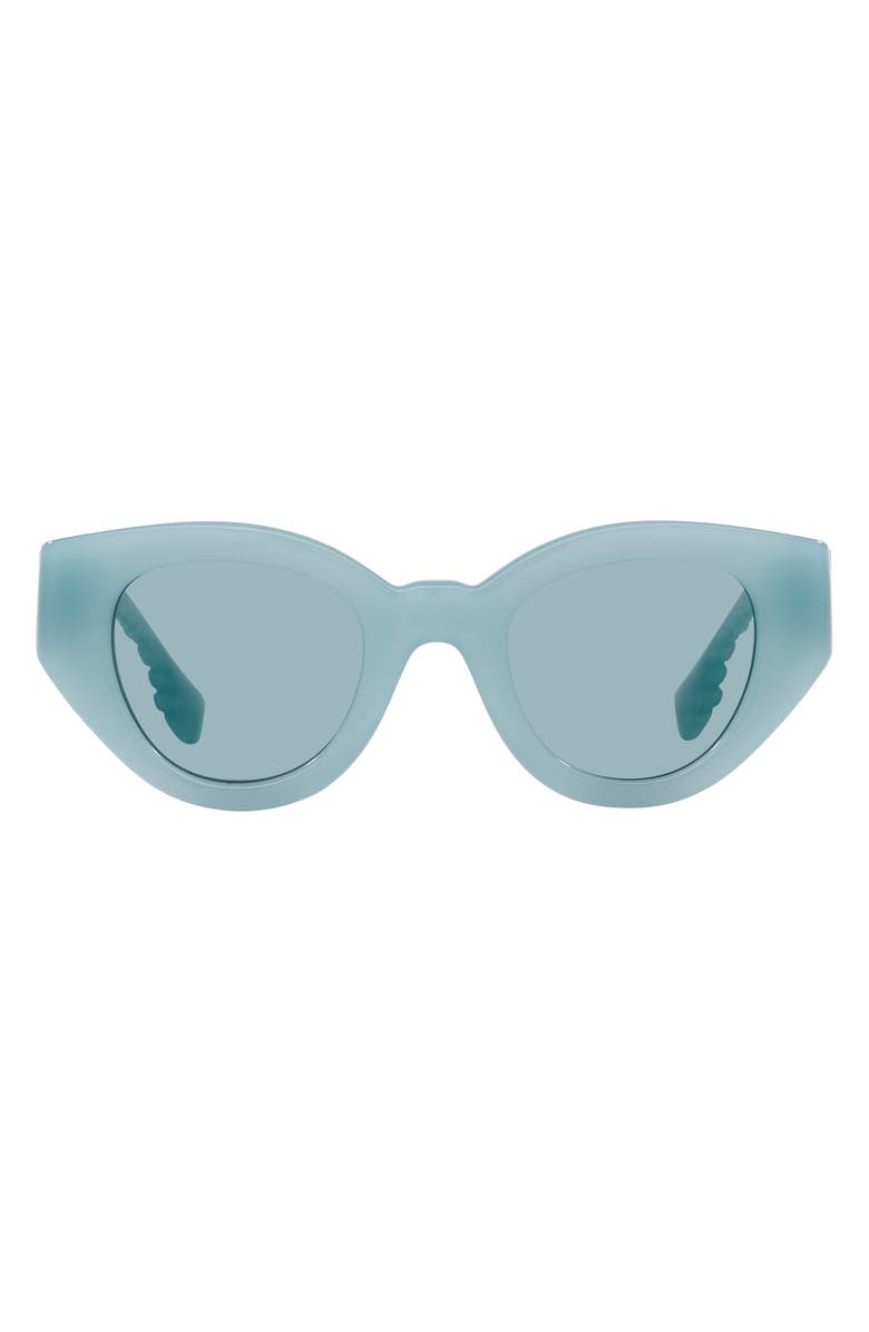 Burberry Meadow 47mm Round Sunglasses, Main, color, Azure