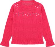 Fortela Turquoise Beaded Crew Neck Sweater