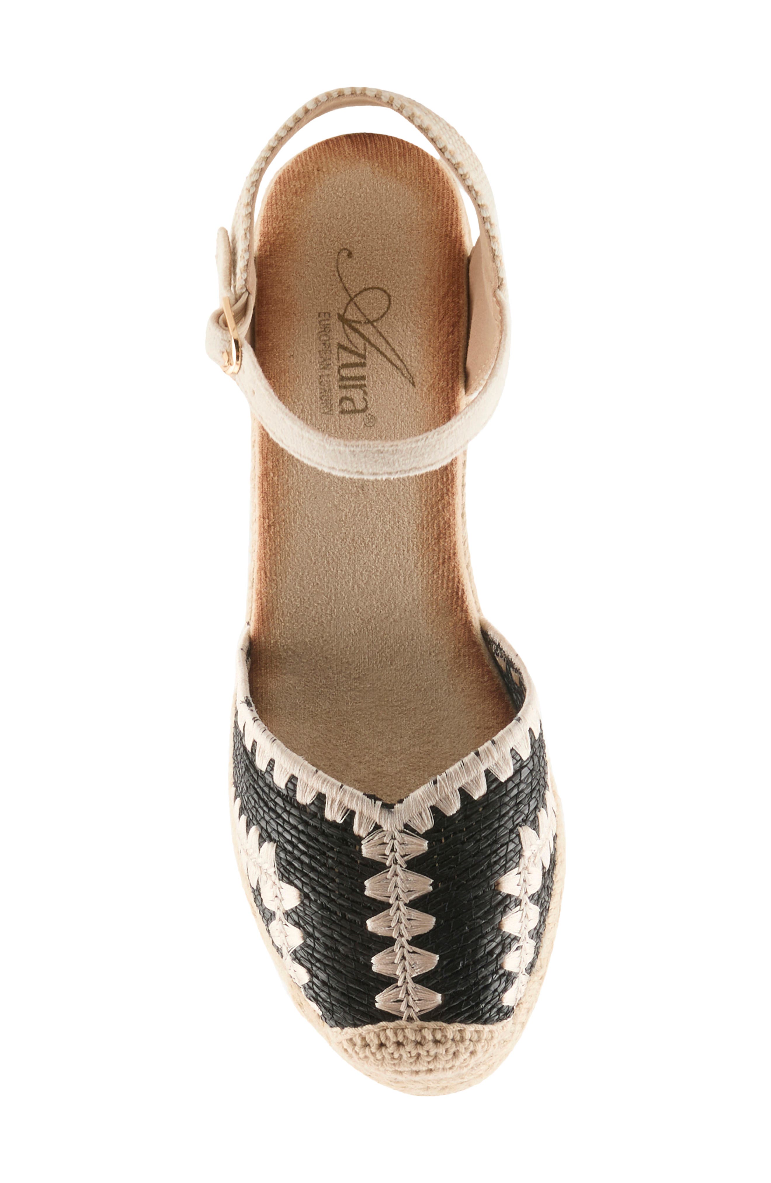 AZURA BY SPRING STEP Adrina Espadrille Wedge, Alternate, color, Black Multi