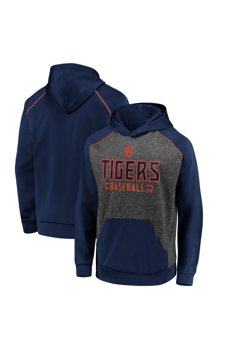 FANATICS Men's Fanatics Branded Charcoal/Navy Detroit Tigers Game Day Ready Raglan Pullover Hoodie, Alternate, color, 
