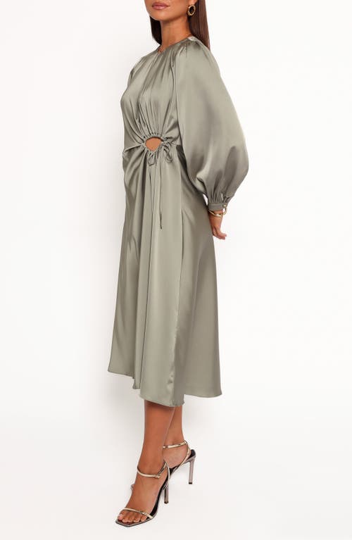 Petal And Pup Petal & Pup Windsor Balloon Sleeve Satin Cocktail Dress In Gray