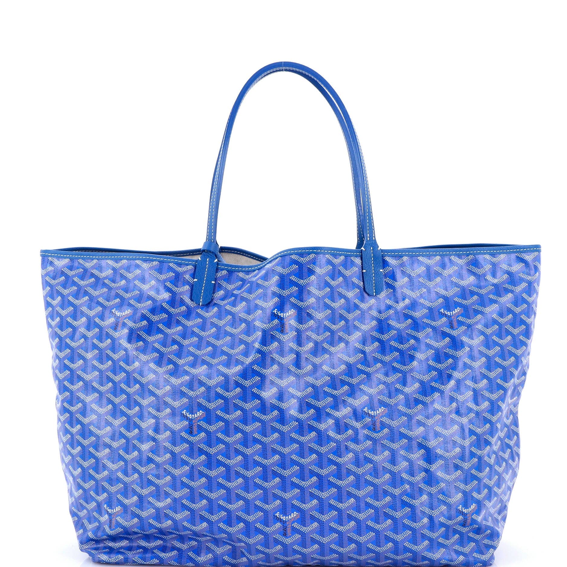 Pre-Owned Goyard Saint Louis Tote Coated Canvas GM, Main, color, Blue