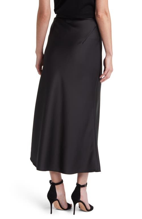 Hugo Boss Vinarea Satin Midi Skirt In Black