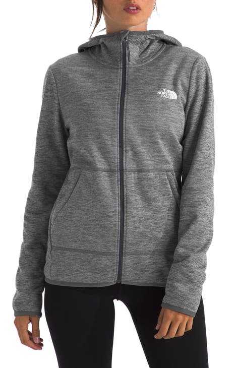 The North Face Women's Grey Fleece & Nylon Full Zip Hoody Jacket Size outlets S