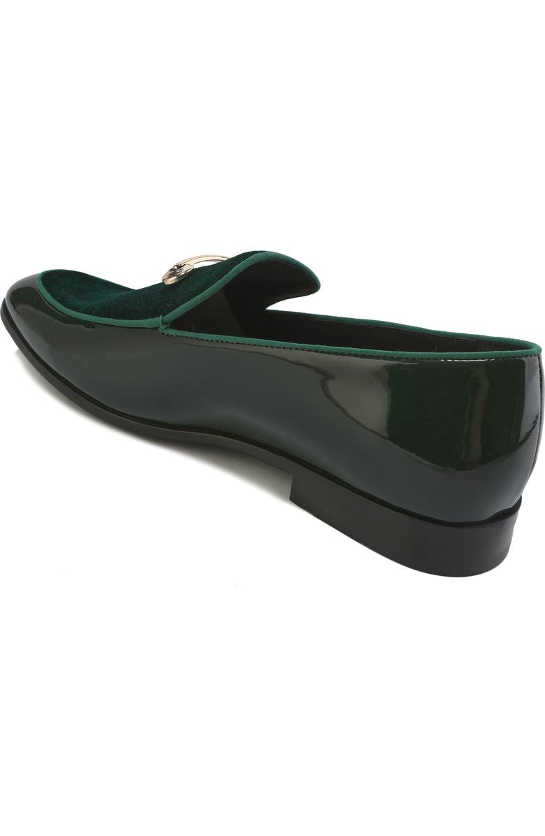Gino Vitale Velvet & Patent Leather Bit Loafer, Alternate, color, Green