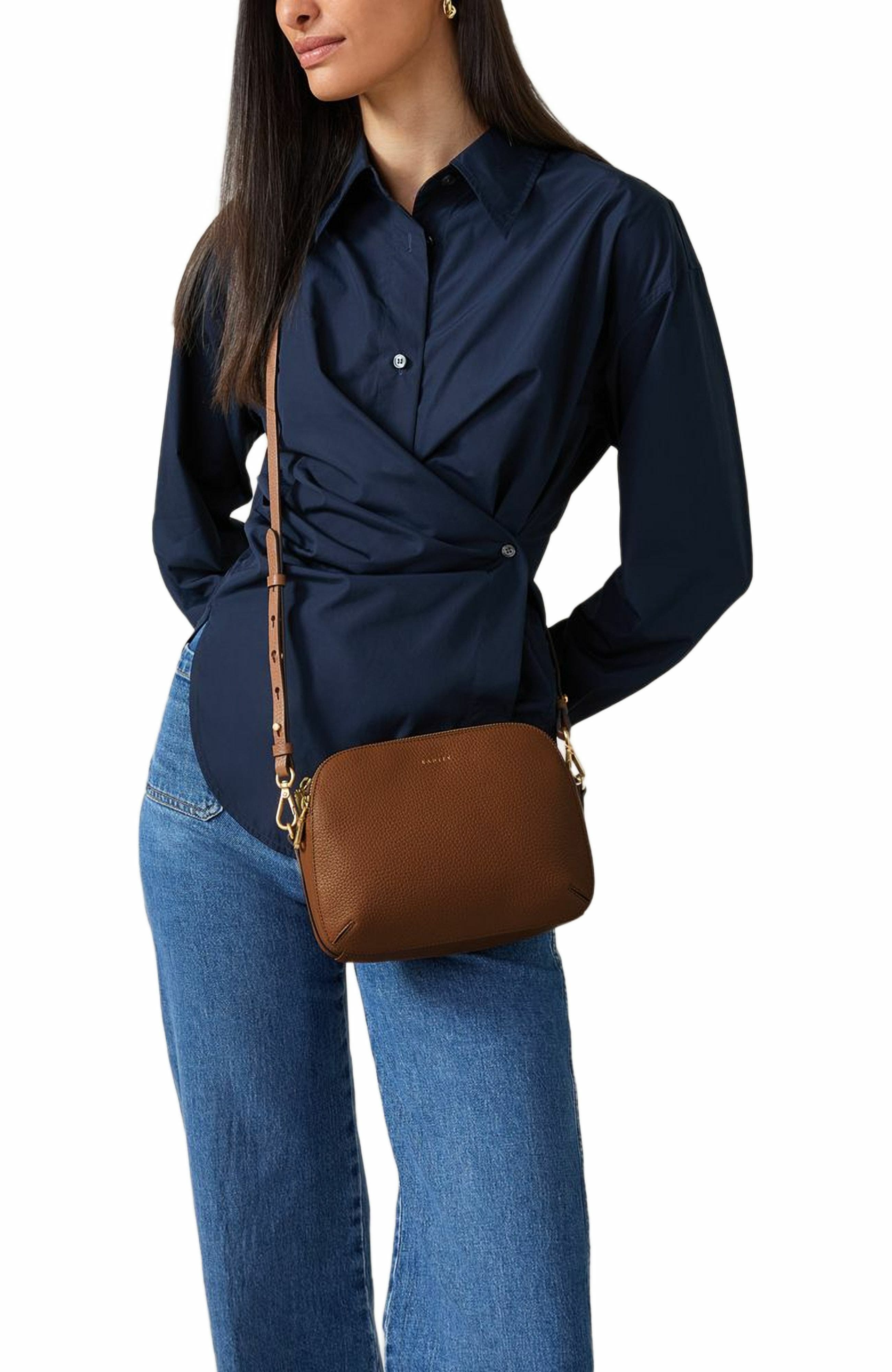 Radley Dukes Place Medium Ziptop Crossbody Bag, Alternate, color, Saddle