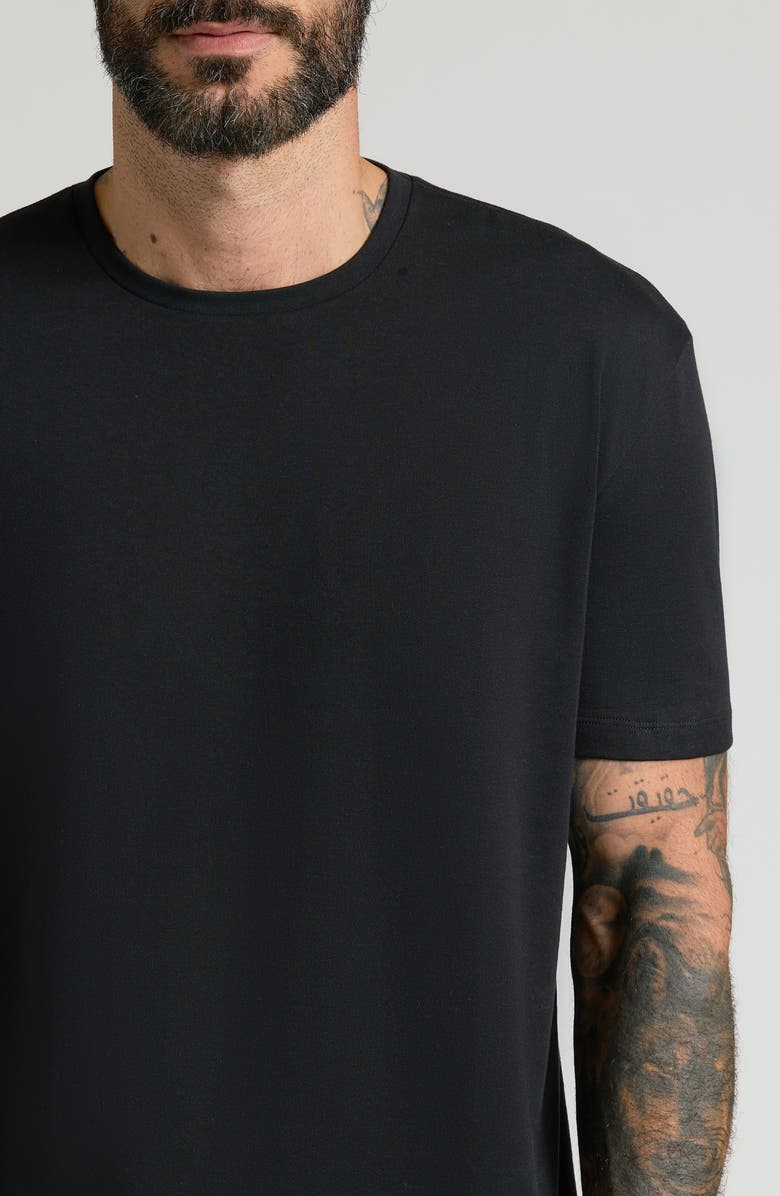 True Classic Pima Cotton Crewneck T-Shirt, Alternate, color, Black