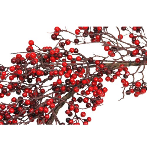 Select Artificials 24" Autumn Harvest Red And Burgundy Currant Berry Artificial Wreath In Red