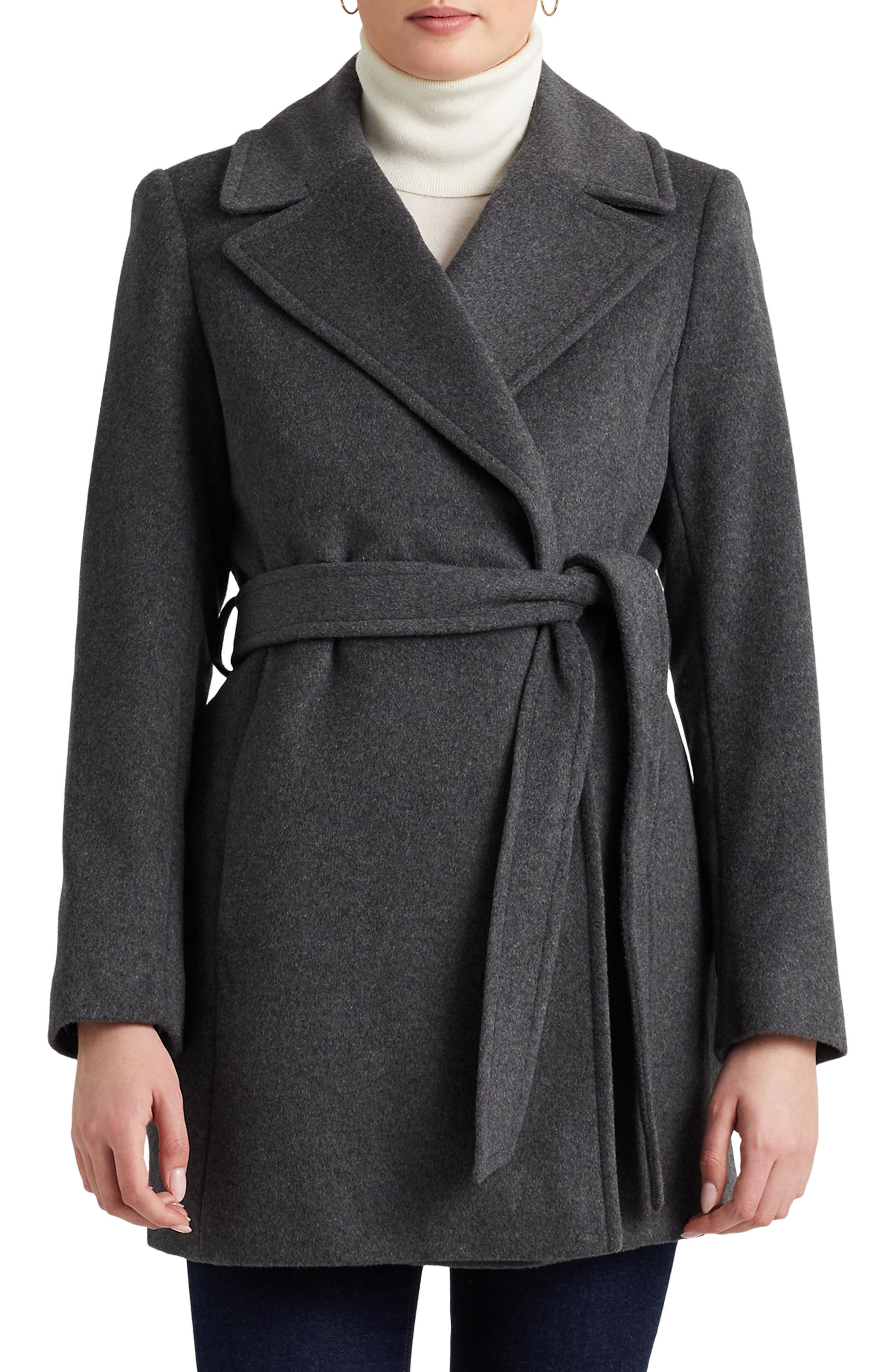 Belted Wool Blend Coat