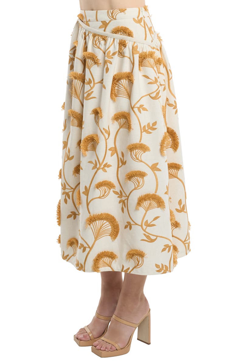 CIEBON Wonda Fringe Midi Skirt, Alternate, color, White Multi