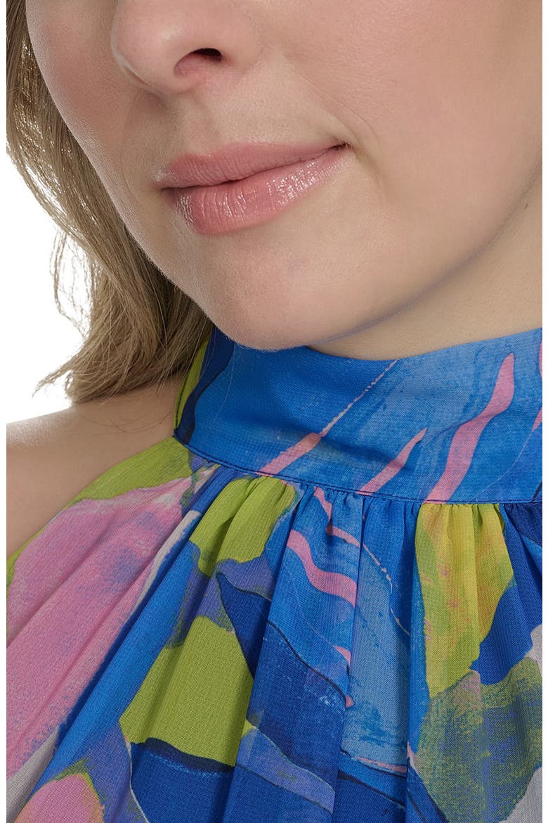 Floral Sleeveless High-Low Dress, Alternate, color, BLUE MULTI