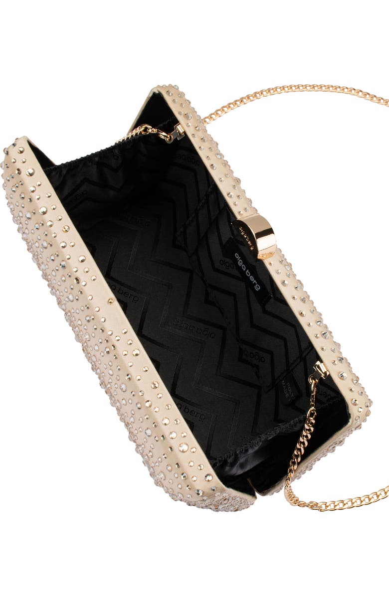 Olga Berg Kira Hotfix Frame Clutch, Alternate, color, Champagne