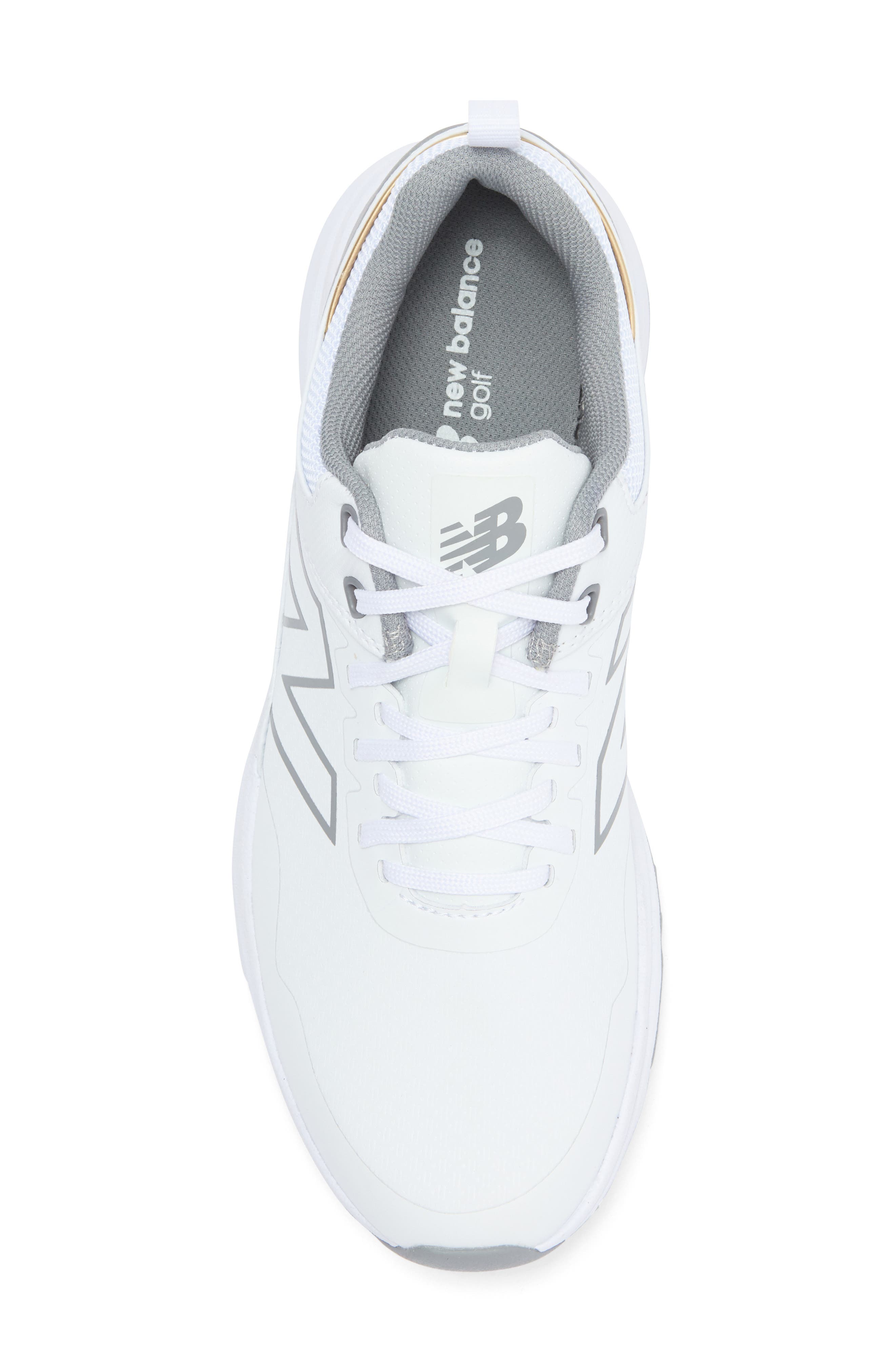 NEW BALANCE GOLF Brighton v2 Waterproof Golf Shoe, Alternate, color, White / Grey