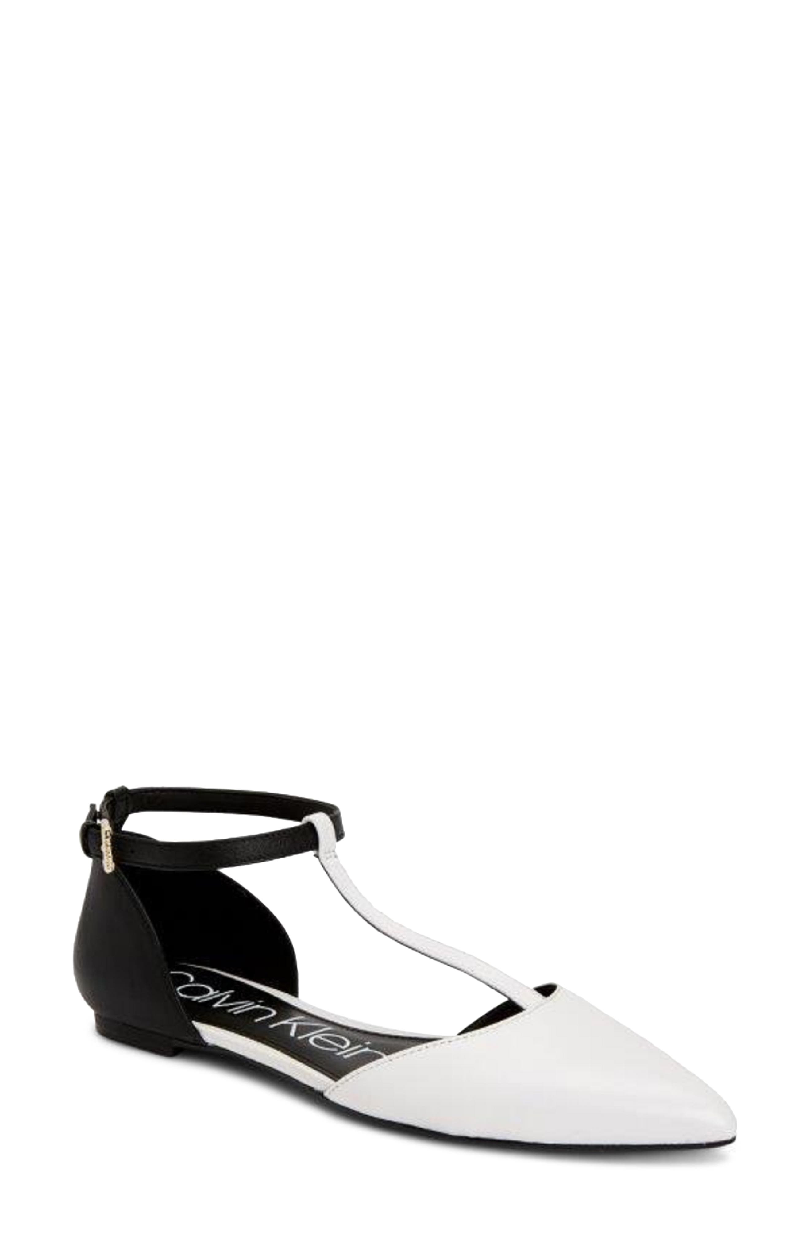 Calvin Klein 'Ghita' T-Strap Flat, Main, color, 