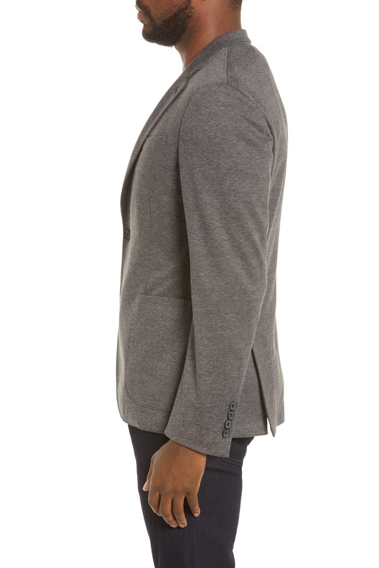Trim Fit Double Face Ponte Sport Coat, Alternate, color, GREY SHADE DOUBLEFACE KNIT