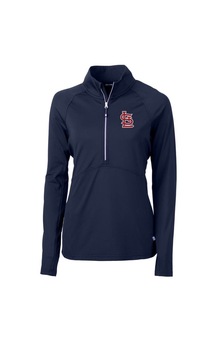 Cutter & Buck Women's Cutter & Buck Navy St. Louis Cardinals Adapt Eco Knit Stretch Half-Zip Pullover Top, Main, color, Navy