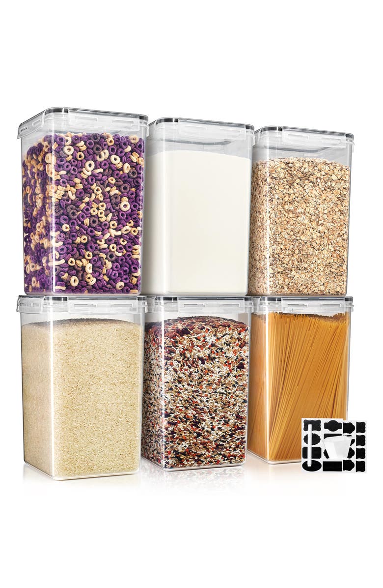 SORBUS 6-Pack Airtight Food Storage Containers, Alternate, color, Clear