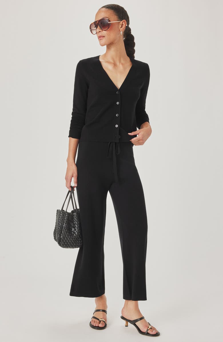 Splendid Christa Cropped Cardigan, Alternate, color, Black