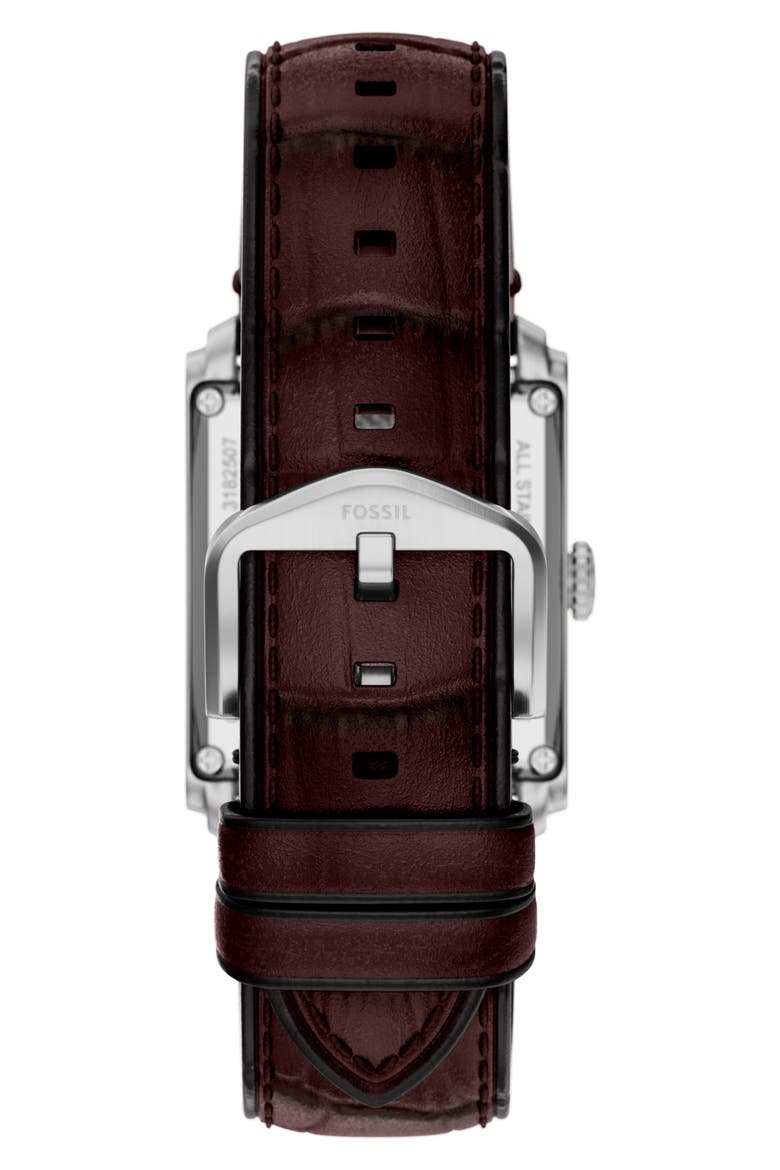 Carraway Open Heart Leather Strap Watch, 30mm x 42mm, Alternate, color, BROWN/ BLUE