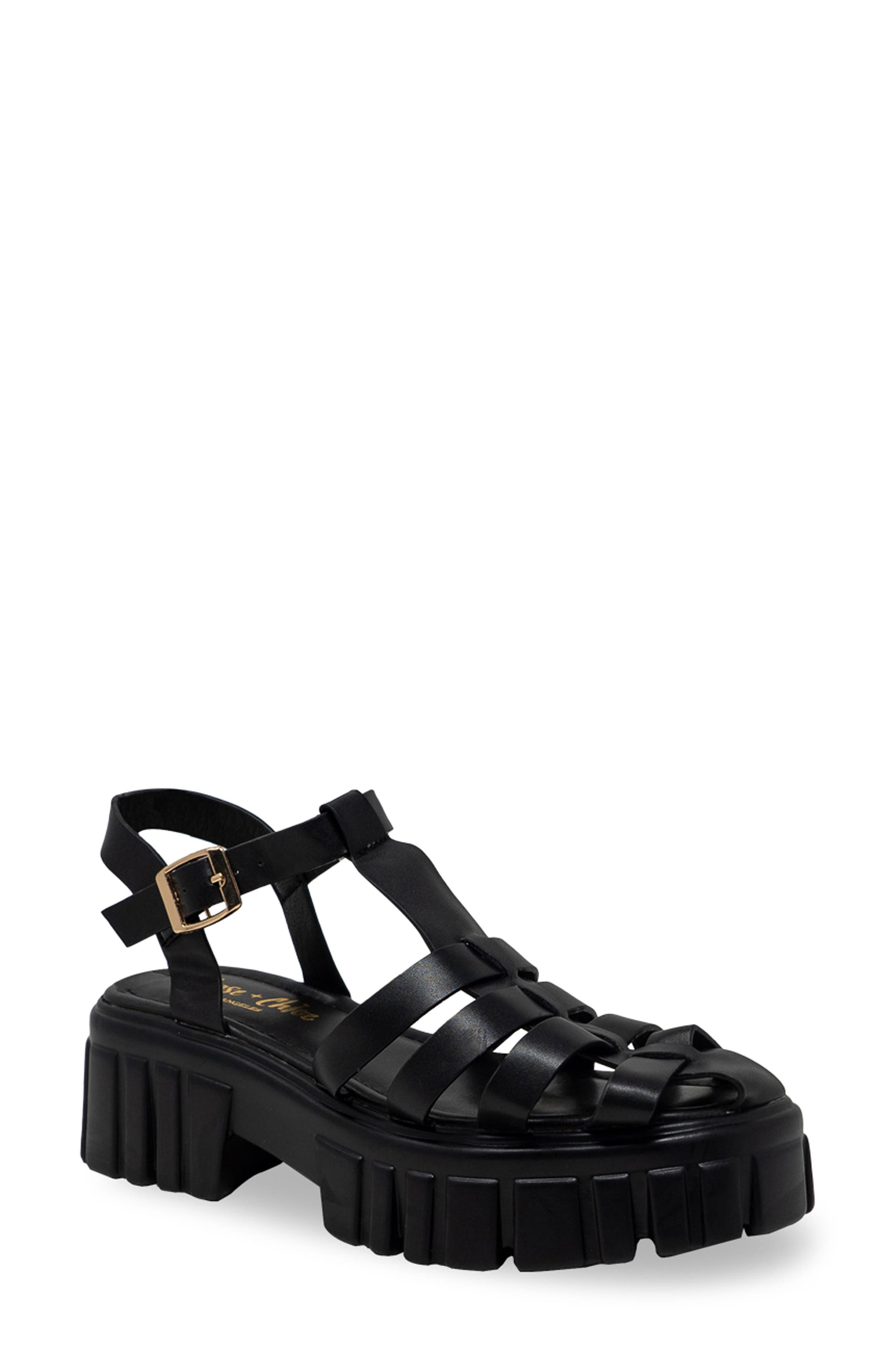 CHASE AND CHLOE Theo Lugged Platform Fisherman Sandal, Main, color, 