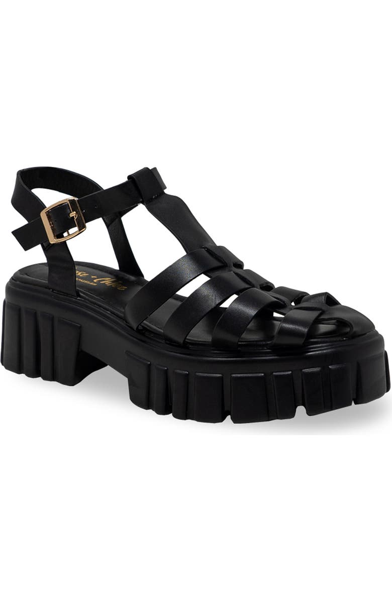 CHASE AND CHLOE Theo Lugged Platform Fisherman Sandal, Main, color,