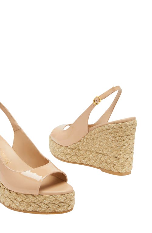Stuart Weitzman Island Patent Slingback Espadrille Sandals In Adobe/natural