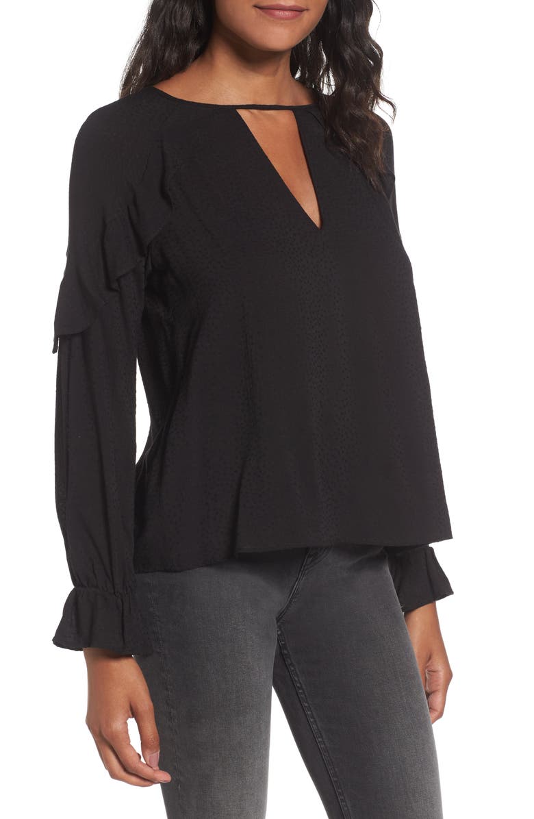 All in Favor Textured Ruffle Blouse, Main, color, 