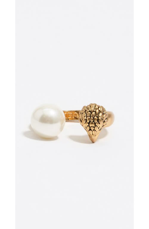 Bimba Y Lola Eagle And Pearl Ring In Gold