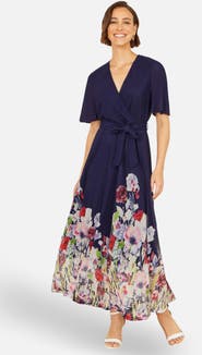 Yumi Mesh Wrap Midi Dress