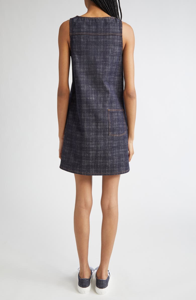 Burberry Check Sleeveless Cotton Shift Dress, Alternate, color, Indigo Ip Check