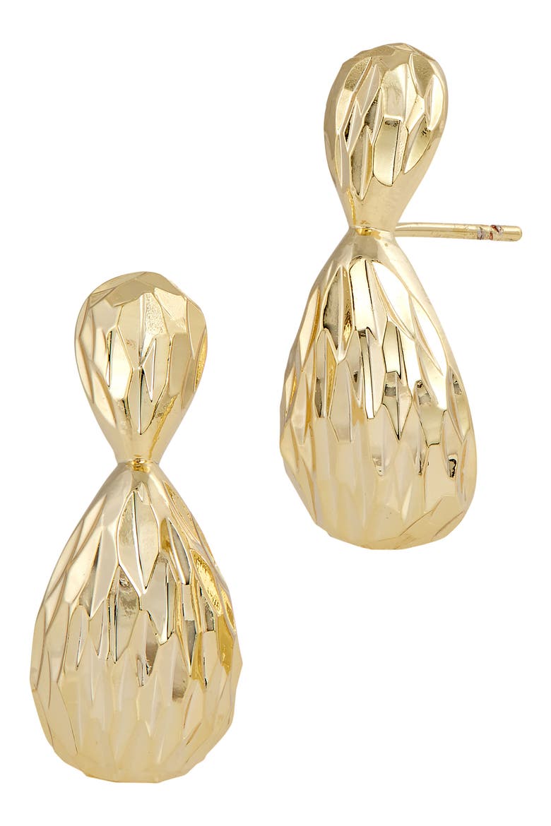 Bombay Fluted Drop Earrings, Main, color, GOLD
