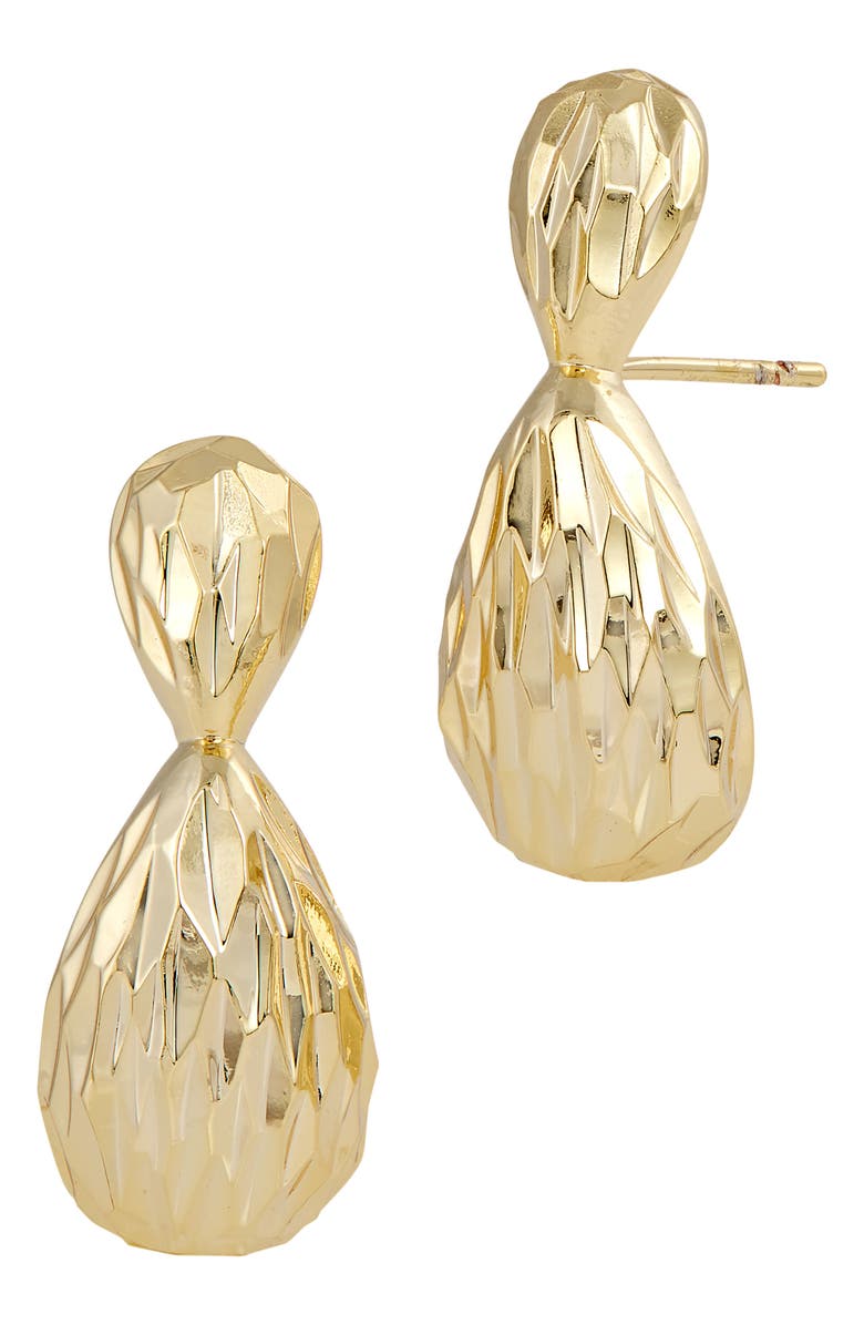 SAVVY CIE JEWELS Bombay Fluted Drop Earrings, Main, color, Gold