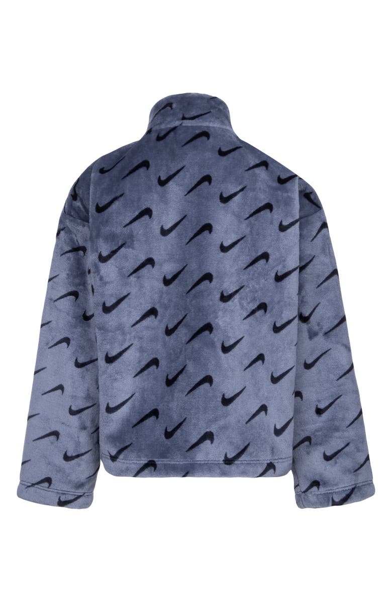 Nike Kids' Swoosh Plush Fleece Jacket, Alternate, color, Smoke Grey