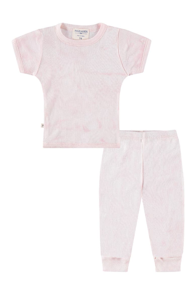 Marble Dye Rib T-Shirt & Pants Set, Main, color, PINK