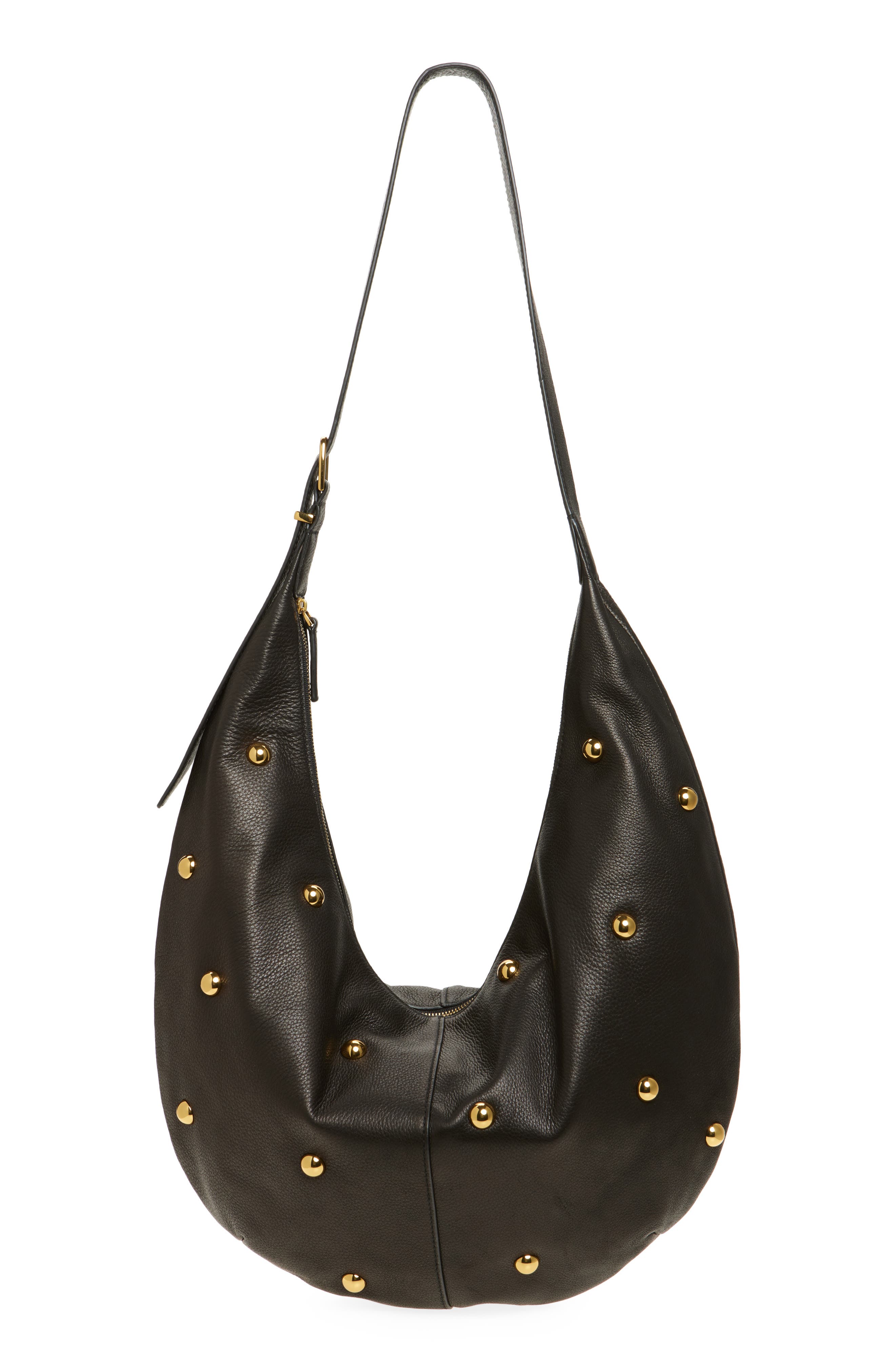 Madewell The Essential Curve Leather Shoulder Bag, Main, color, True Black Multi
