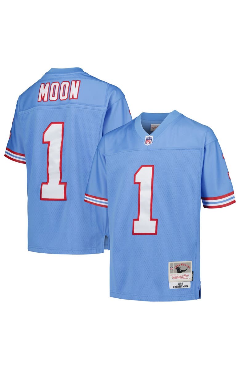 Mitchell & Ness Youth Mitchell & Ness Warren Moon Light Blue Houston Oilers Gridiron Classics 1993 Retired Player Legacy Jersey, Main, color, Light Blue