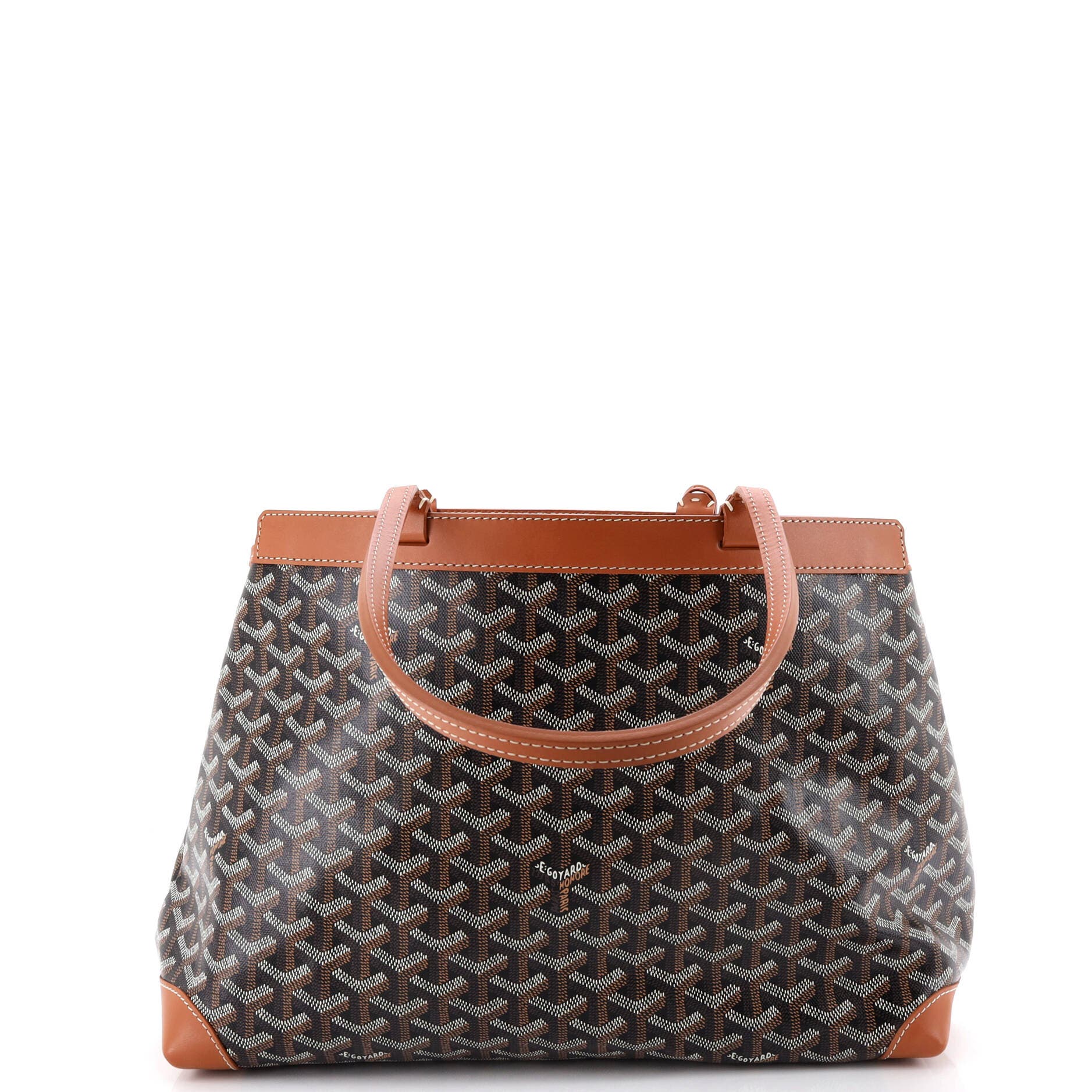 Pre-Owned Goyard Bellechasse Bag Coated Canvas PM, Alternate, color, Brown