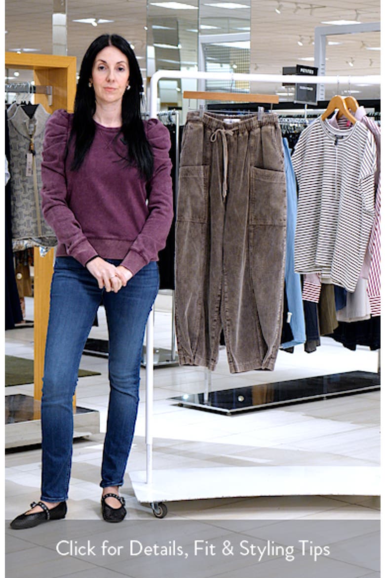 Pull-On Cotton Corduroy Barrel Leg Cargo Pants video