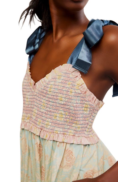Free People Bluebell Mixed Print Cotton Maxi Dress In Antique Combo