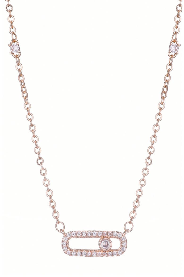 Cubic Zirconia Pendant Necklace, Main, color, PINK