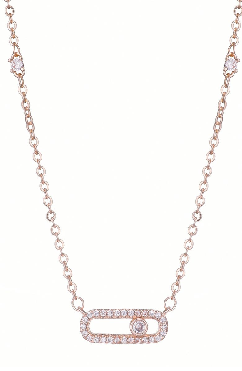 Adornia Cubic Zirconia Pendant Necklace, Main, color, Pink