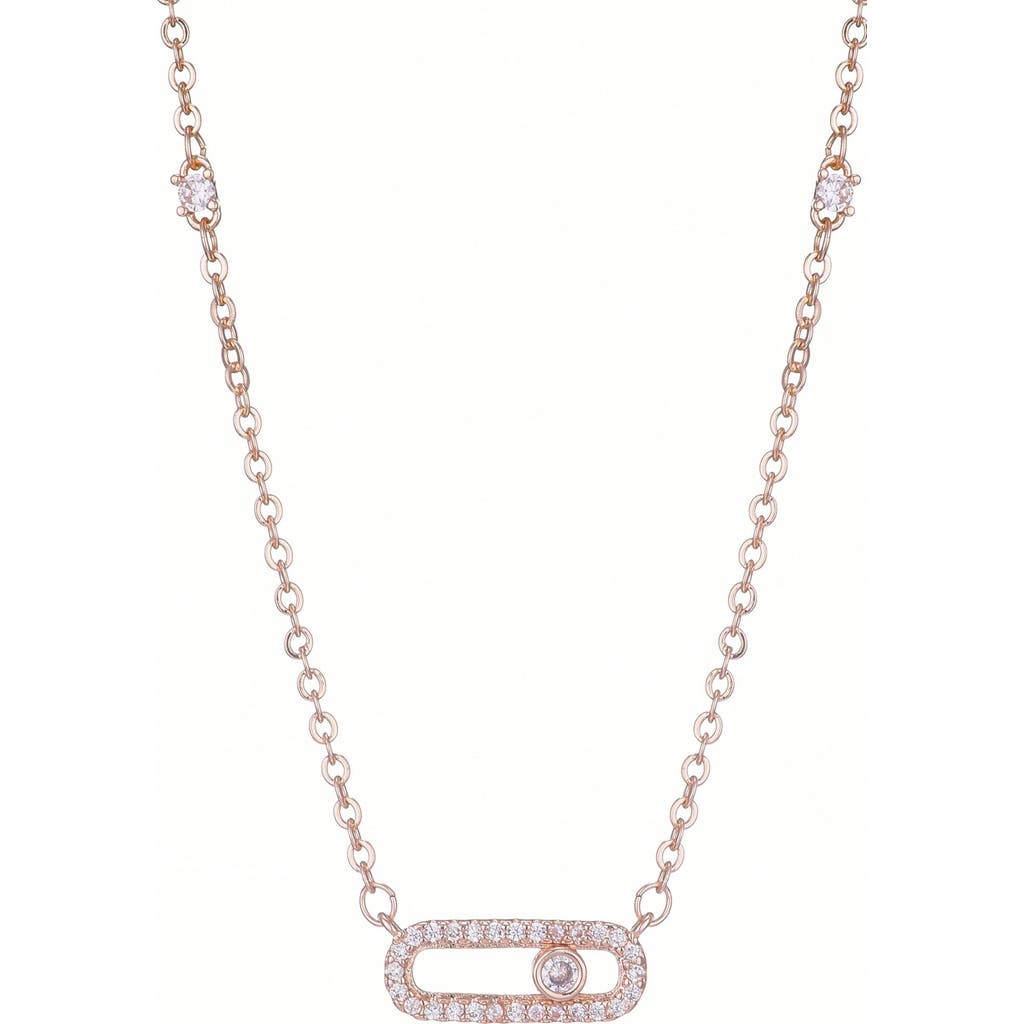 Adornia 14k Rose Gold Plated Adjustable Dancing Stone Necklace In Gold