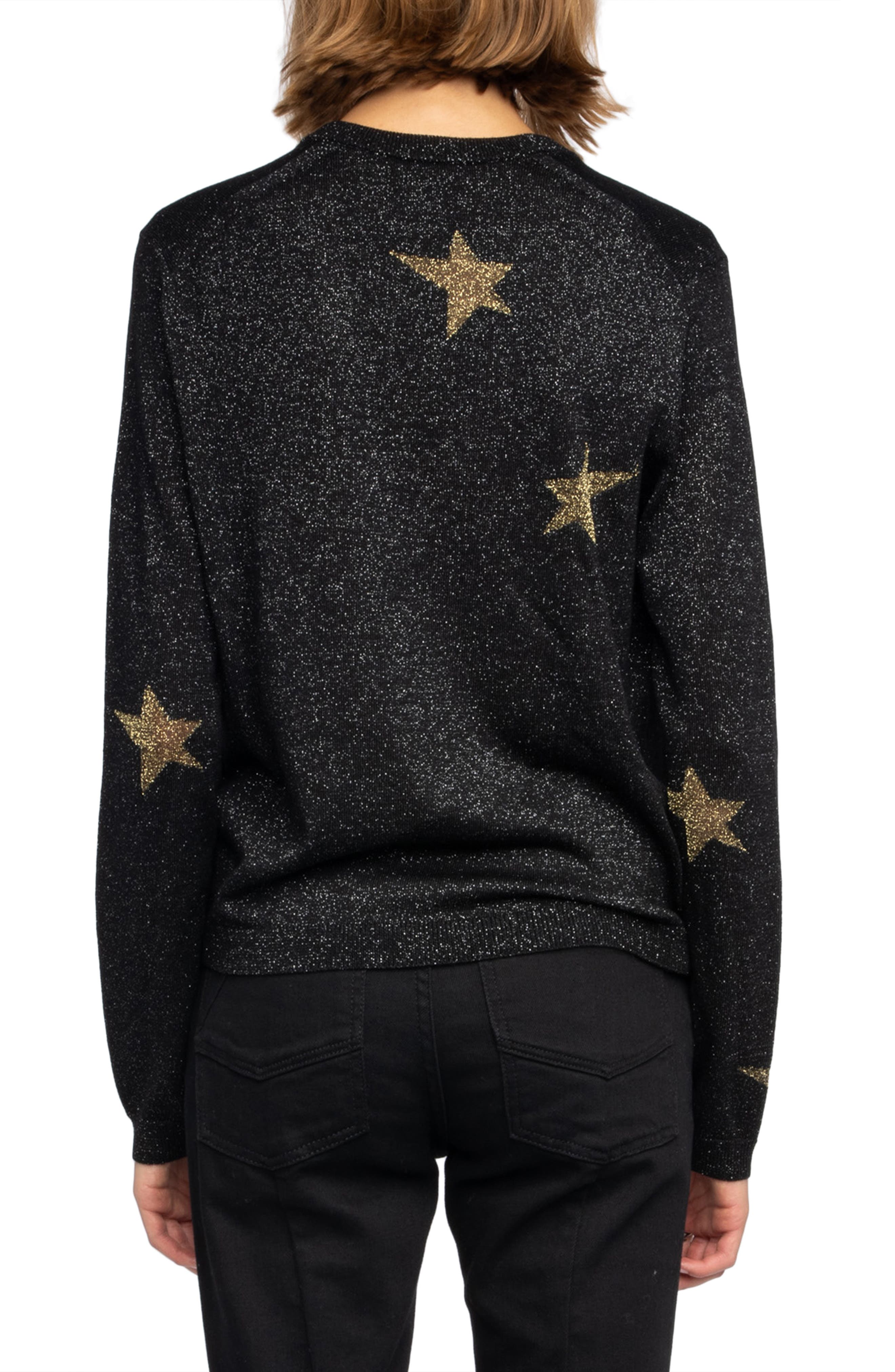 Rivy Stars Metallic Wool Blend Sweater - image 2