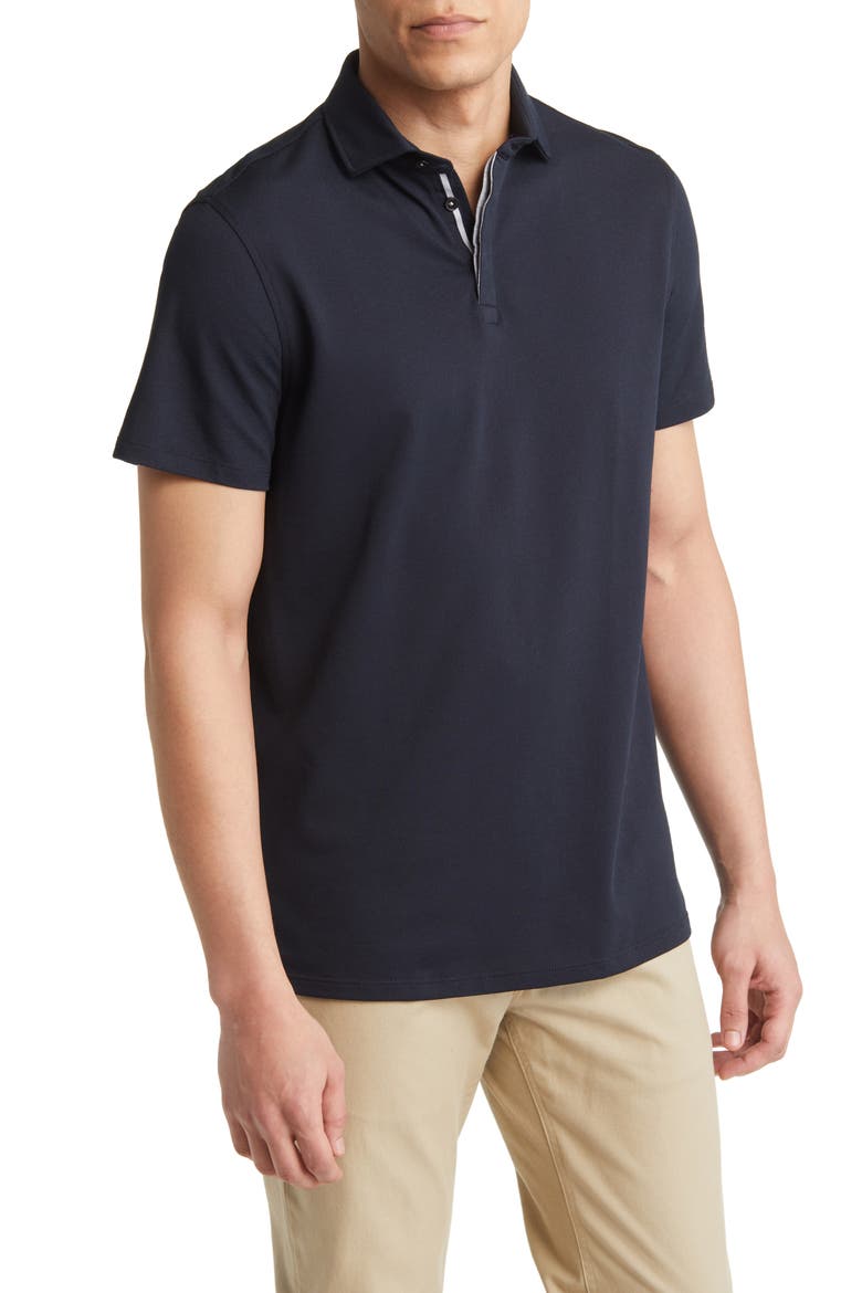 Performance Cotton Piqué Polo, Main, color, BLACK