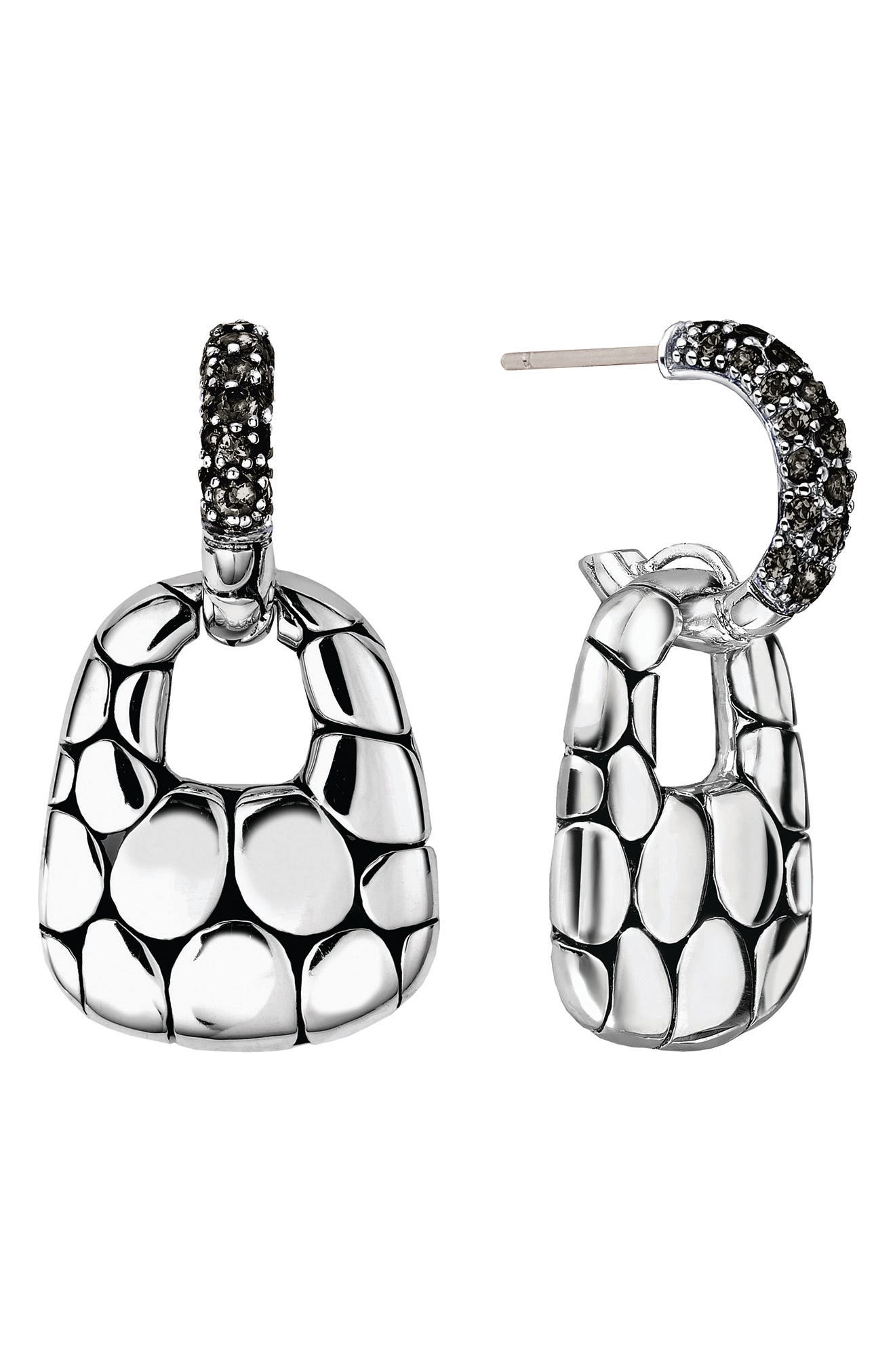 John Hardy Sterling Silver Kali Lava Door Knocker Earrings (Women ...