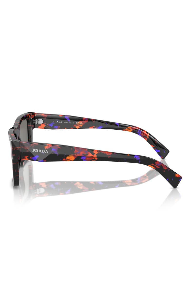 Prada 52mm Rectangular Sunglasses, Alternate, color, Abstract Orange