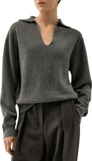Lilysilk Women's Ribbed Cashmere Polo Sweater