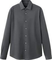 MANGO Slim Fit Cotton Blend Button-Up Shirt