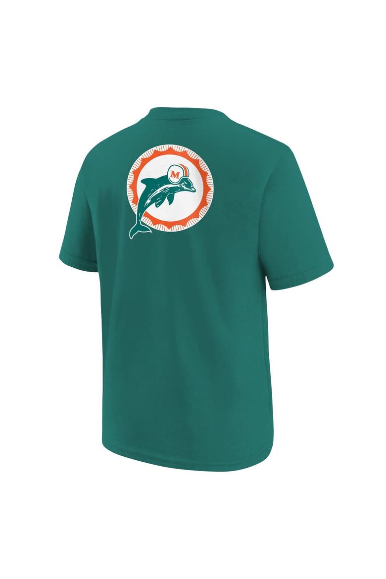 Youth Nike  Aqua Miami Dolphins Rewind Front & Back Essential T-Shirt, Alternate, color, Aqua